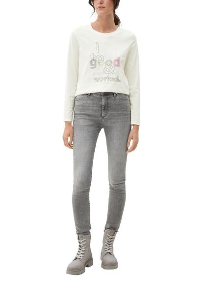 s.Oliver Lomgsleeve mit Artwork weiß S22  2125329 34 | 02D0 WHITE | 