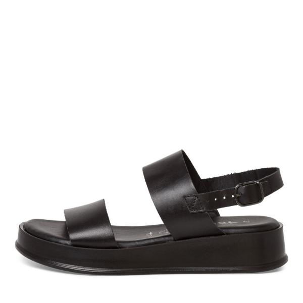 Tamaris Sandalette Leder Keilabsatz black S13  1-1-28238-20 
