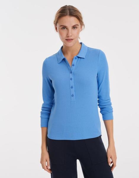 OPUS Poloshirt Sisabelle langarm blau S12 10012610213115 