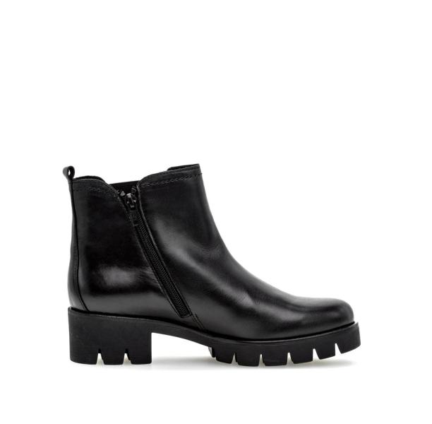 Gabor Chelsea Boots Leder Wechselfußbett derbe Sohle schwarz S23 31.710.27 