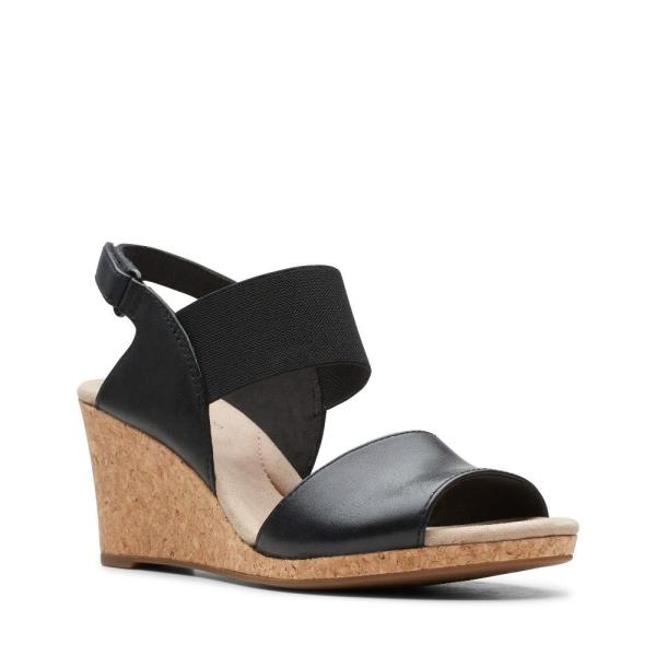 Clarks Sandale Keilabsatz Kork schwarz 26150032 