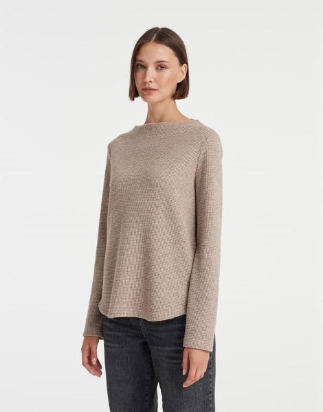 OPUS Sweater Golpa Waffelstruktur Glitzer- Effekt Viskose- Mix beige S13  10130210995147 