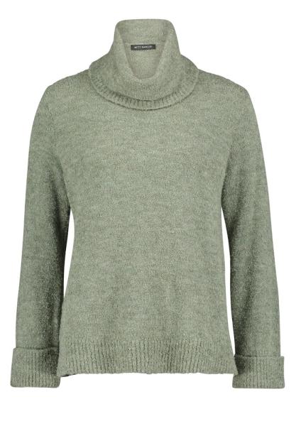 Betty Barclay Pullover großer Kragen beige grün rot S22 57621183 