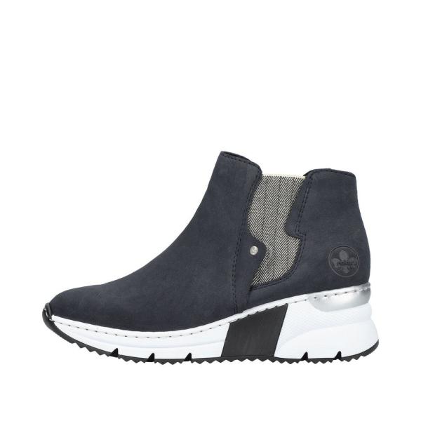 Rieker Antistress Damenboot Keilabsatz blau X6361-14 38 | pazifik/leinen | G