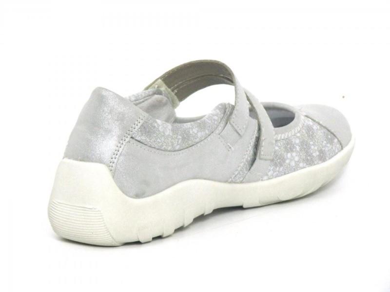 Remonte Slipper Ballerina Spange Leder silner+muschel softfoam R3510-02 38 | 90 silber | 