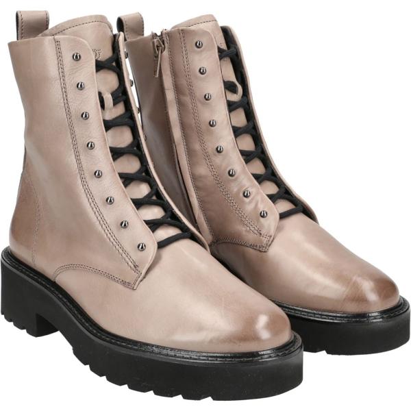 Paul Green Schnürboots Glattleder beige S21 Plateau Nieten Reißverschluss 9815-049 