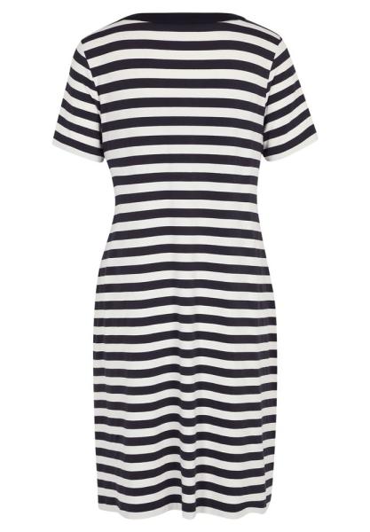 Betty Barclay Shirtkleid Rundhalsauschnitt gestreift Nahttaschen blau weiß S13 13931405 