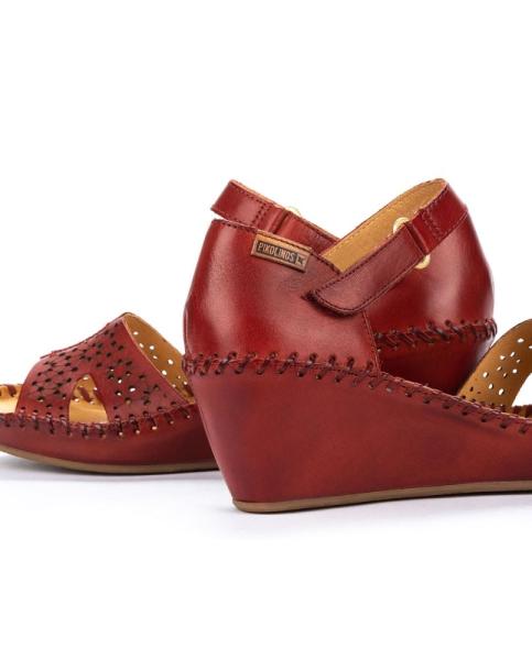 Pikolinos Sandale Keilabsatz weiß rot 943-1691 40 | sandia | 