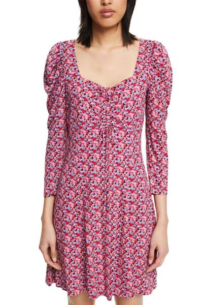 EDC Keid Herz- Ausschnitt 3/4 Arm allover muster LENZING ECOVERO rot S12 032CC1E301 M | C114 OFF WHITE | 