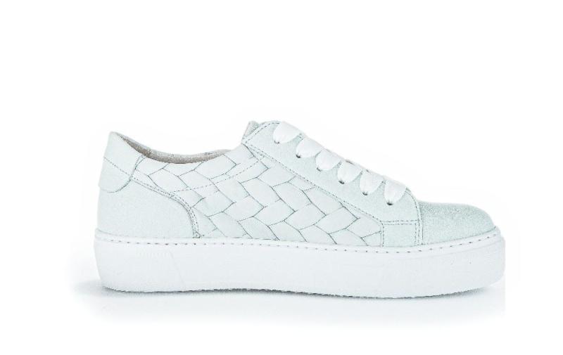 Gabor Sneaker low Leder Flechtoptik Wechselfußbett blau S12 83.324.26 