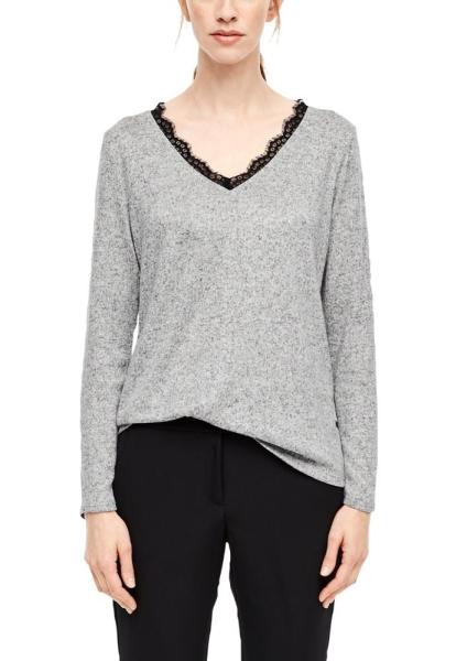 s.Oliver Shirt Langarm Spitze Melange 05912316893 1277045 