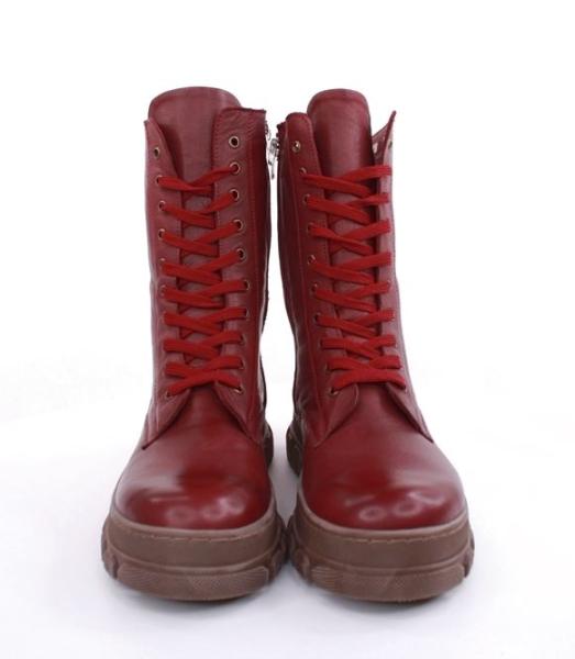 Andrea Conti Damen Schnürstiefel derbe Sohle Leder bequem rot S22 0084800582 