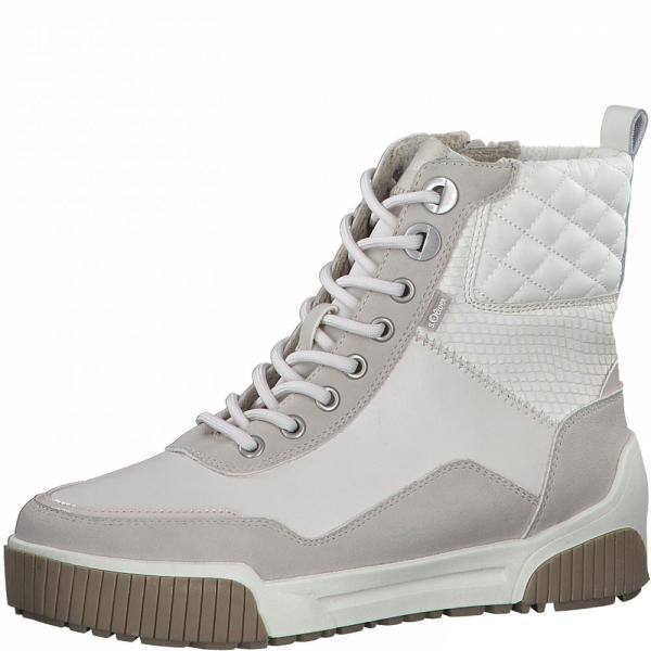 s.Oliver Schnürstiefel Reißverschluss weiß S21 5-5-25239-27 38 | 462 CREAM | 