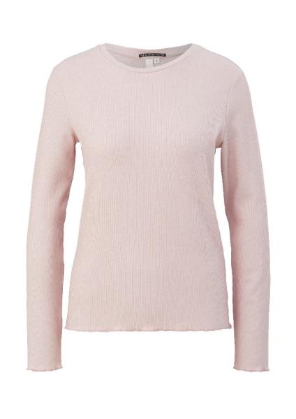 QS designed by Longsleeve mit Rippstruktur rosa, lila S13 2126088 M | 4807 LILAC/PINK | 