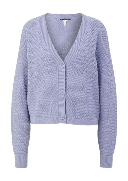QS desinged by Strickcardigan V- Ausschnitt Knopfleiste rosa,lila, schwarz S22 2125126 