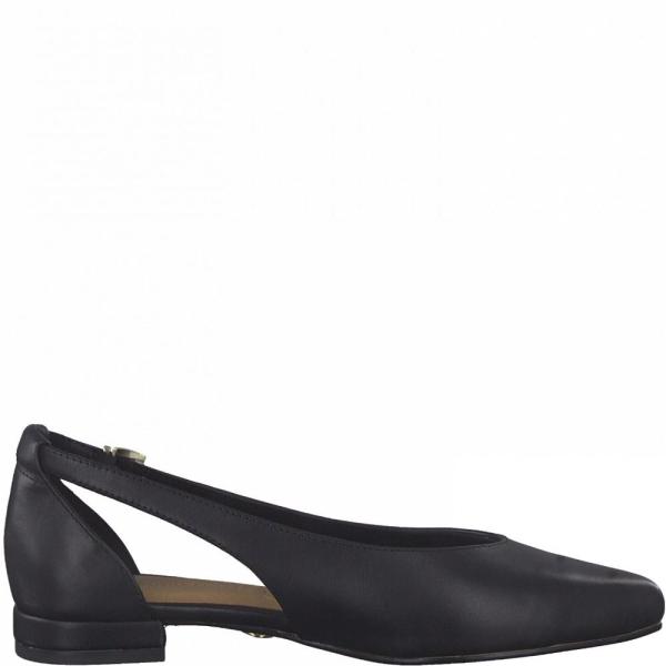 MARCO TOZZI Damen Sling- Ballerina Leder schwarz S12  2-2-22111-28 