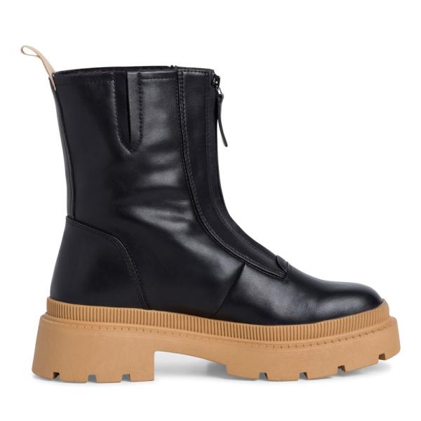 Tamaris Stiefelette markante Sohle  Reißverschluss TOUCHit-Fußbett schwarz S22 1-1-25406-29 39 | 031 BLACK/CAMEL | 