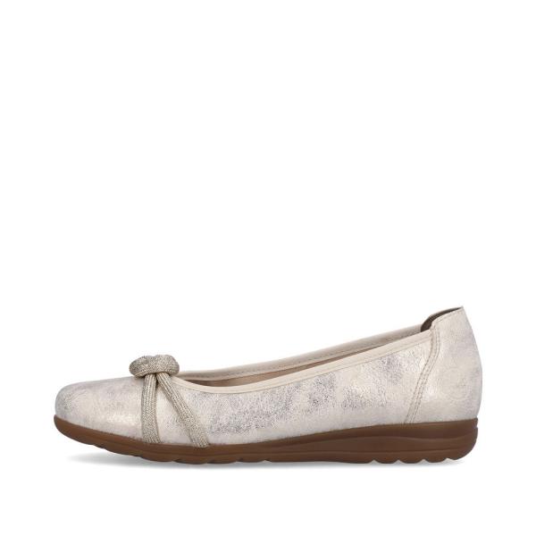 Rieker Antistress Damen Ballerina Knoten- Detail gold S13 L9368-60 
