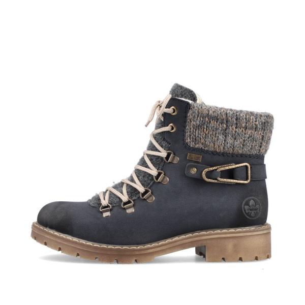Rieker Antistress Schnürstiefel Boots Lammwolle TEX-Membran  blau S21  Y9131-14 