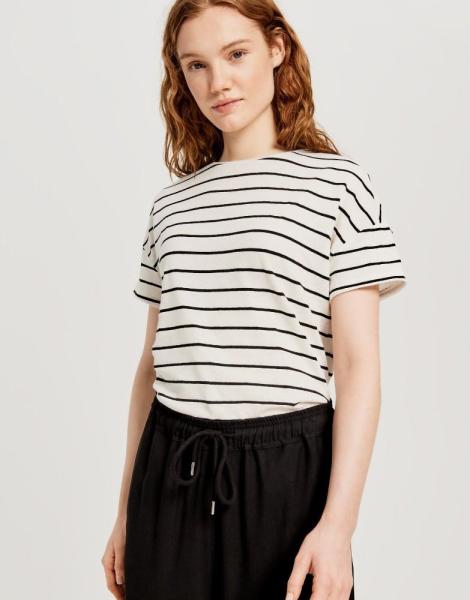 OPUS T- Shirt Sileika gestreift schwarz weiß Leinen S11 245139165 