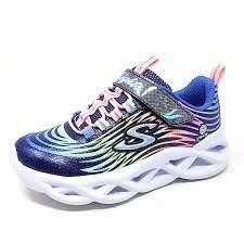 Skechers S Lights Twisty Brights Sneaker Low Kinder Mädchen Blinker blau S12  302321L 
