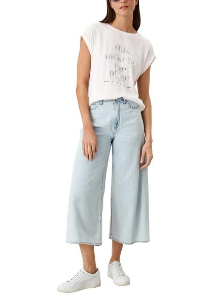 s.Oliver T-Shirt mit Metallic-Statement-Print S12 2115800 44 | 02D0 WHITE | 