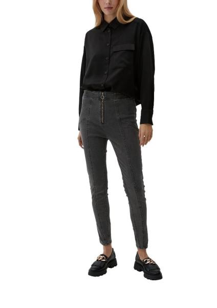 QS designed by Slim-Jeans mit Ziernähten dunkelgrau S22  2118872 36 | 98Z4 GREY/BLACK | 