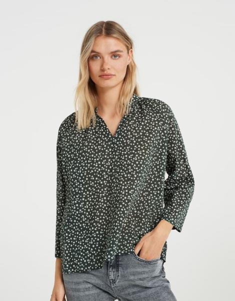 OPUS Bluse Fentura 3/4 Arm Allover-Print grün S22 10098510789144 