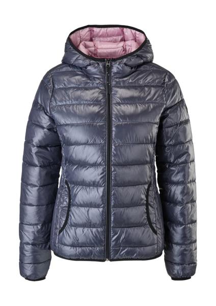 QS designed by Steppjacke Kapuze grün, grau, schwarz S22 2119390 M | 9858 GREY/BLACK | 