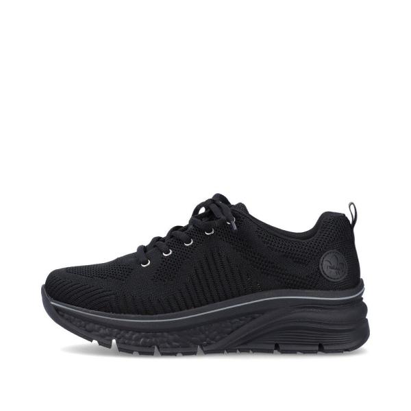 Rieker Antistress Damen Schnürschuh Sneaker Plateausohle Wechselfußbett schwarz S13 48022-00 