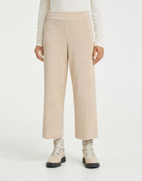 OPUS Hose Culotte Misha corduroy Cord Reißverschluss beige S22 241765954100 