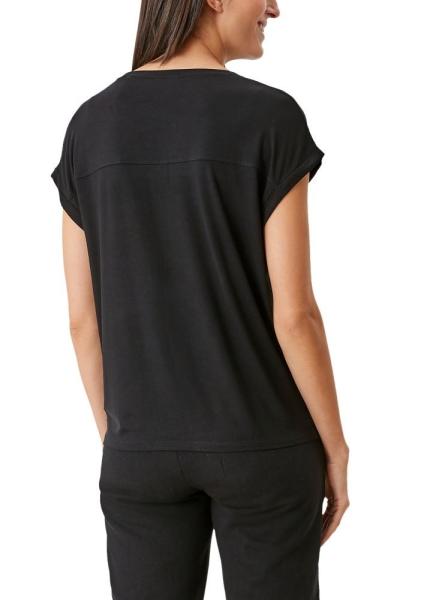 s.Oliver Blusenshirt 1/2 Arm Rundhals Materialmix black 99D1 S21 2108653 