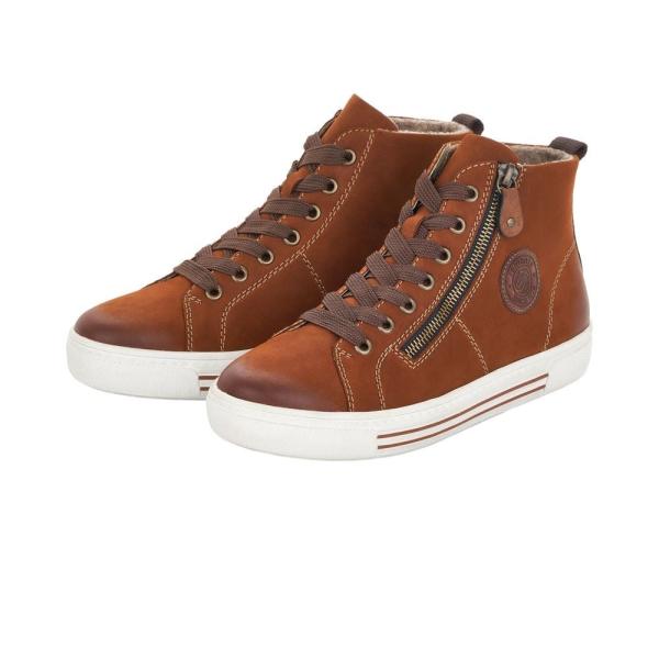 Remonte Sneaker High Top Nubukleder Reißverschluss braun S21 D0972-22 