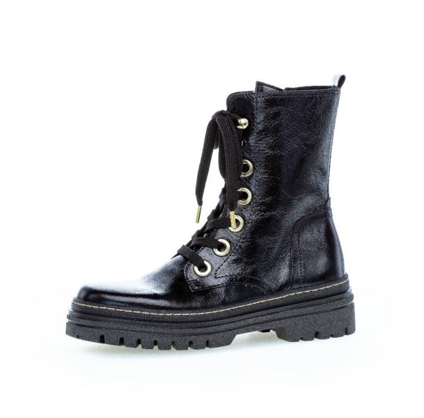 Gabor Schnürstiefelette schwarz S21 71.721.37 7,5 | schwarz (gold) | F