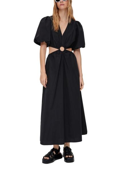 QS designed by Zweiteiliges Popeline-Kleid schwarz S13  2126833 