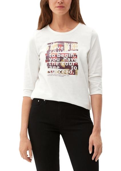 s. Oliver Damen Printshirt 3/4 Arm weiß S22 2121481 