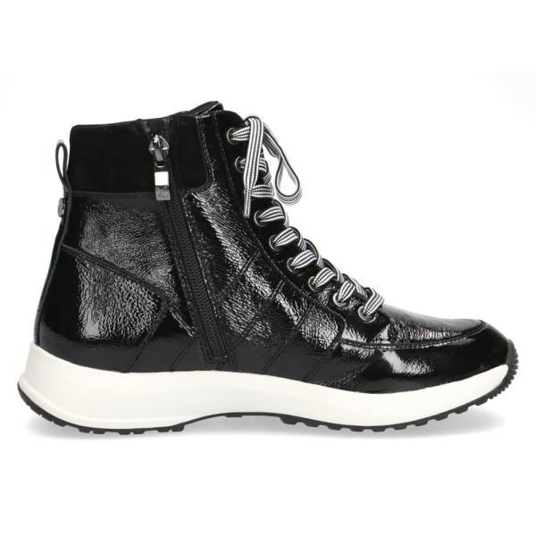 Caprice Schnürboot Sneaker High Top Lackleder schwarz S21 9-9-25204-27 