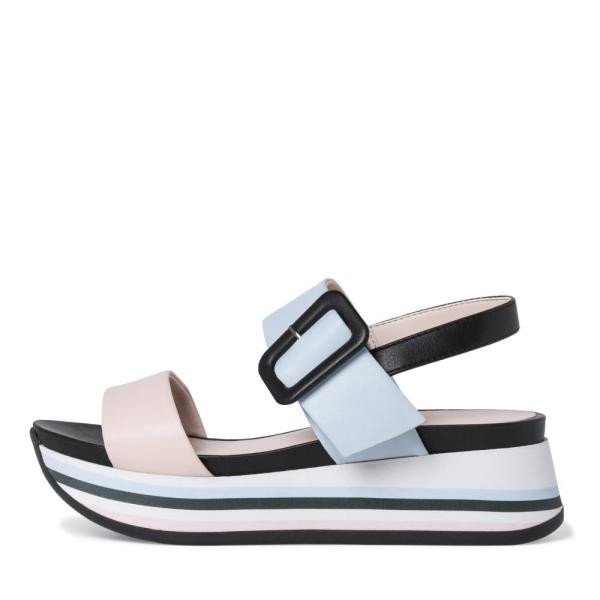 Marco Tozzi Sandale Plateau Farbmix 2-2-28780-28 37 | 092 BLACK/LT BL | 