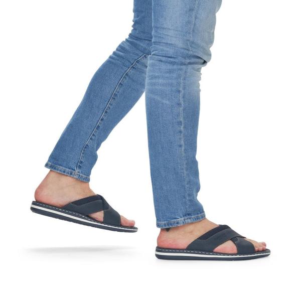 Rieker Herren Pantoletten marineblau S13  21090-14 
