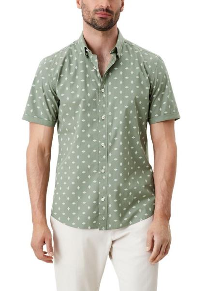 s.Oliver Hemd Kurzarm Slim Fit mit Allover-Print 2113979 