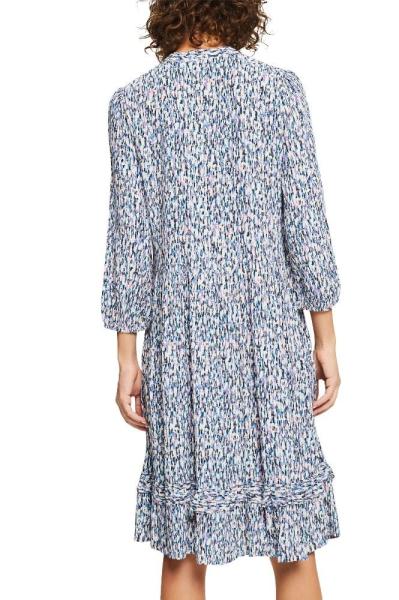 ESPRIT Gemustertes Midikleid mit Knopfleiste 032EE1E311 