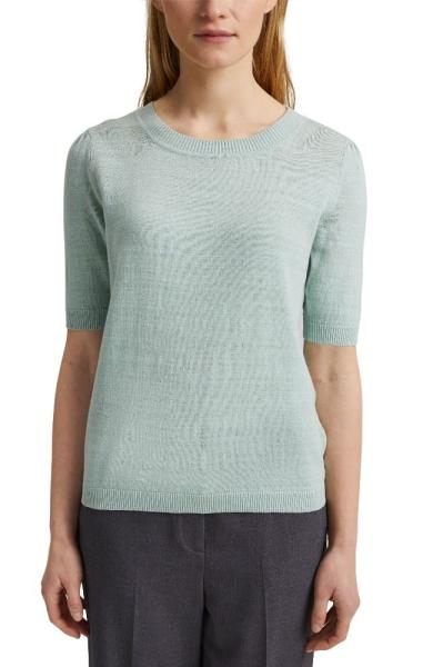 ESPRIT Strick Shirt Leinen  031EE1I314 XS | E390 LIGHT AQUA | 