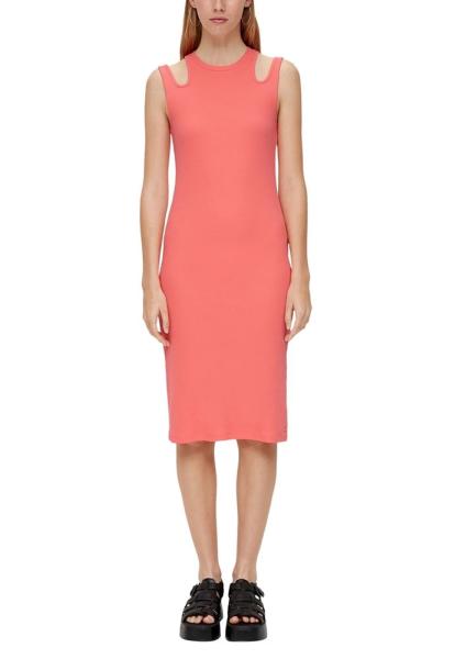 QS designed by Rippstrick-Kleid mit Cut Outs koralle S13  2130915 