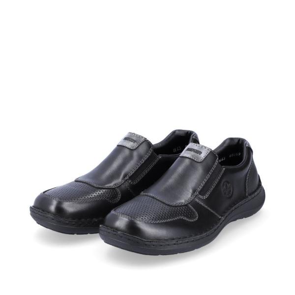 Rieker Herren Slipper  Leder schwarz  S13  03069-00 