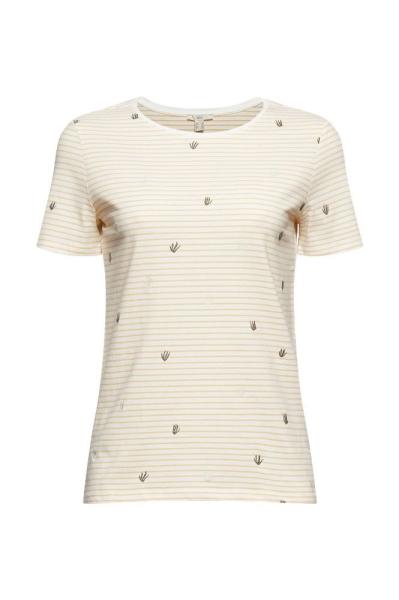 edc Streifenshirt Biobaumwolle gelb grün 051CC1K323 L | C746 LIGHT YELL | 
