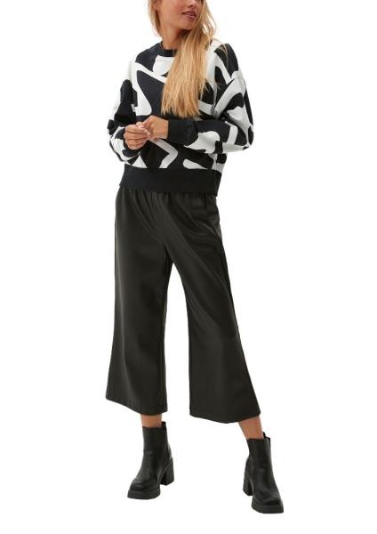 QS designed by Lederimitathose mit Elastikbund schwarz S13  2125275 