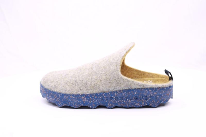 ASPORTUGUESAS Damen Pantolette Wolle vegan Kork nachhaltig grau S21 P018023037 