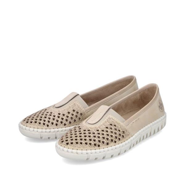 Rieker Damen Slipper Ballerina sportlich beige S13  M2361-60 