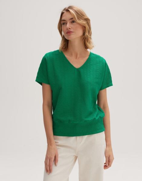 OPUS Shirt Sotina Gummibund überschnittener Kurzarm grün S13  10165511293185 42 | 30014 tulip gre | 