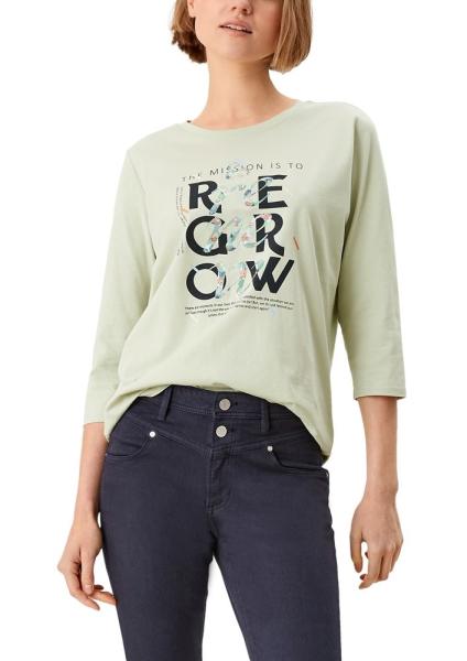 s.Oliver T- Shirt  Frontprint 3/4 Arm grün  2109571 M | 72D1 sage place | 